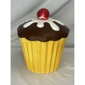 Vintage Holt Howard 1973 Cookie Jar Ceramic Cup Cake